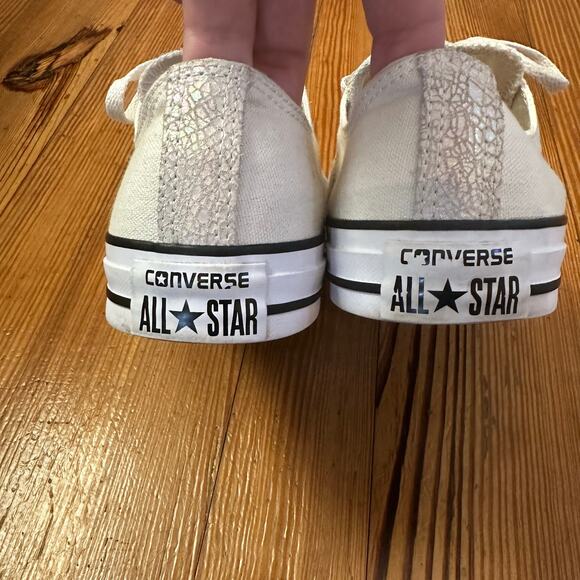 Converse All Star cream metallic toe low top sneakers SIZE 11 - Picture 5 of 7